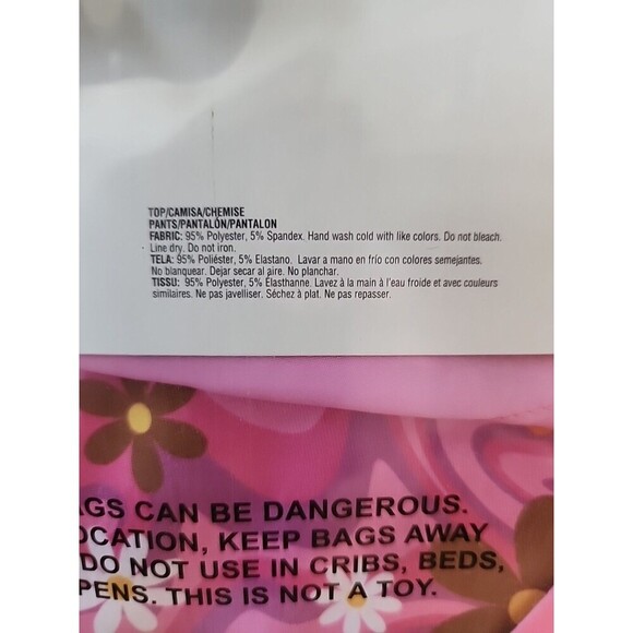 60's Costume Kit Pink Floral Halter Top & Bell Bottom Pants Adult S/M - Picture 6 of 6